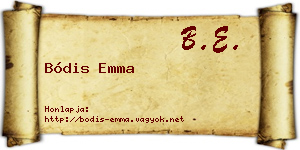 Bódis Emma névjegykártya